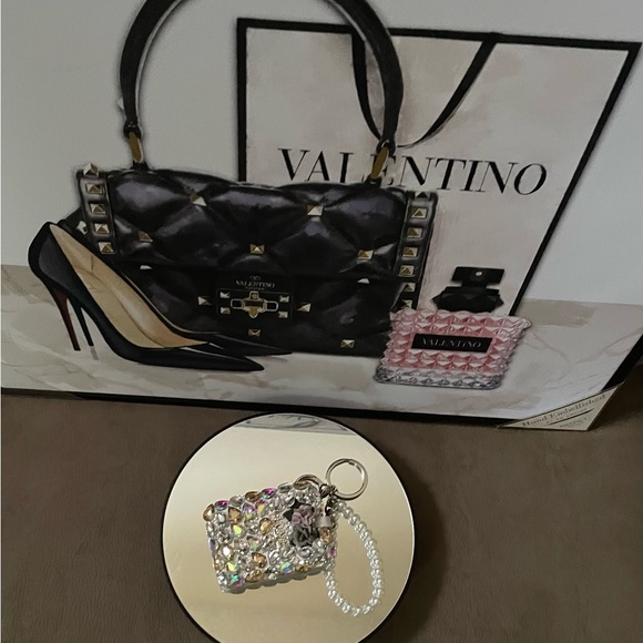 Compact mirror jeweled keychain - Picture 5 of 5